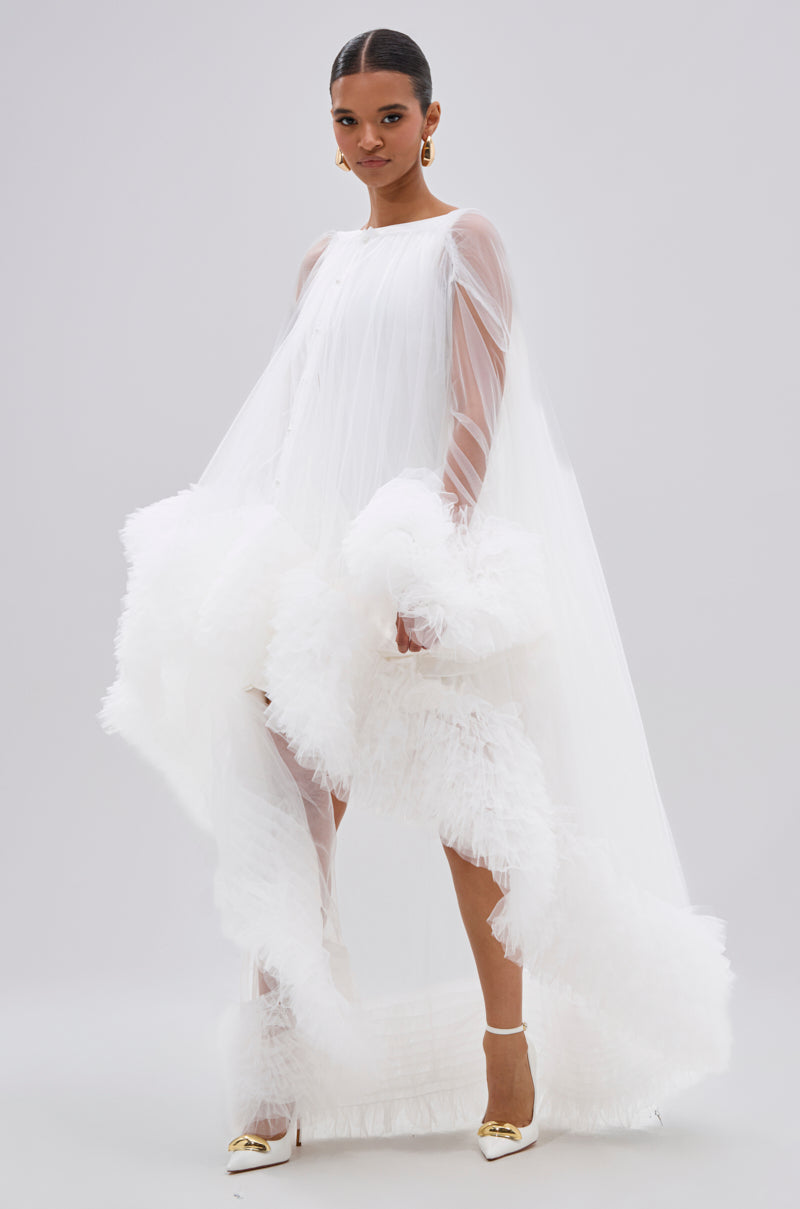 PIPER SOFT TULLE BLOUSE IN WHITE