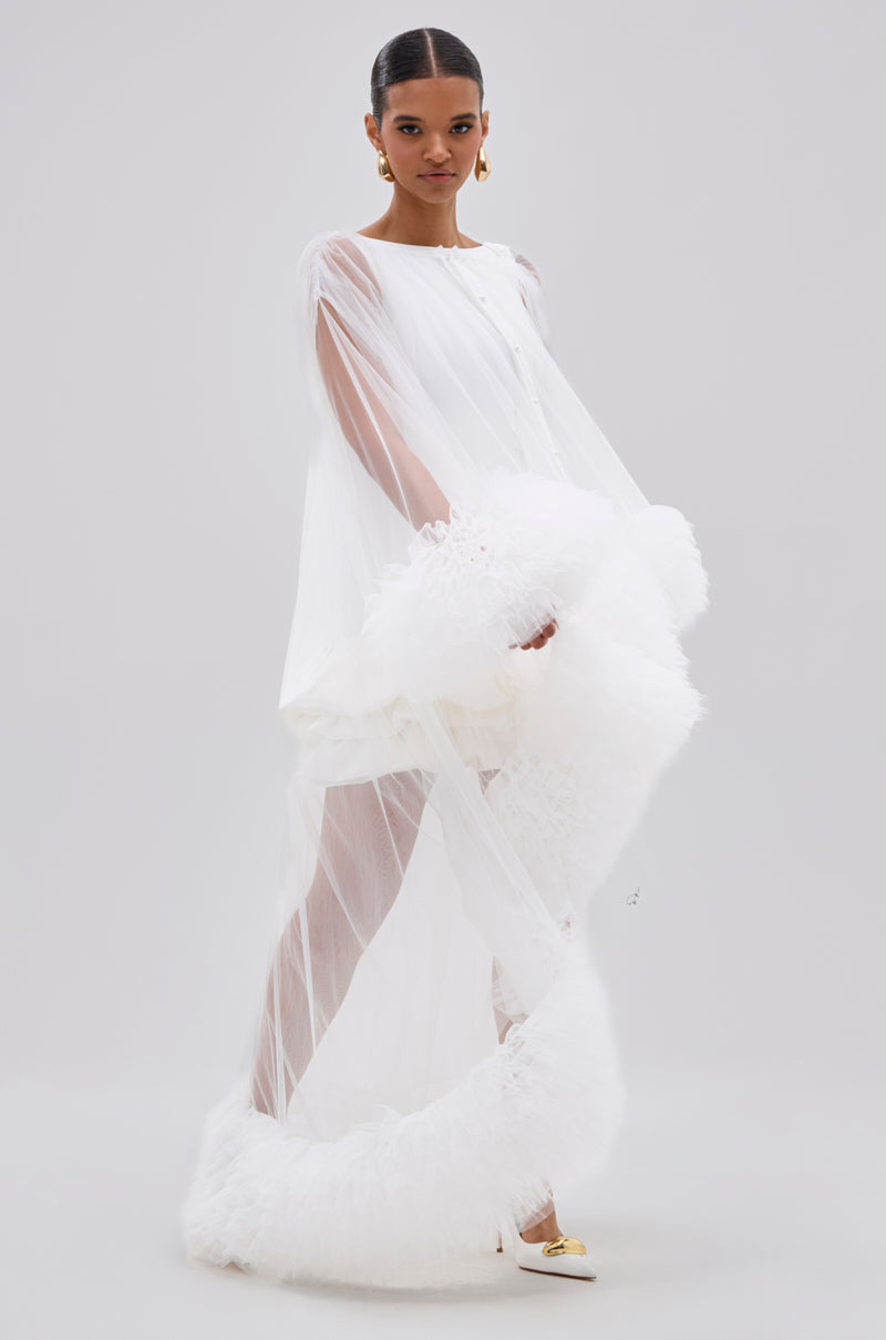 PIPER SOFT TULLE BLOUSE IN WHITE
