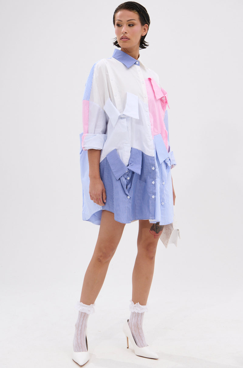 MY BOYFRIENDS SHIRT POPLIN MINI DRESS