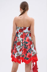 ON VACAY PRINTED SATIN MINI DRESS