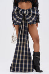 PRETTY LIKE ME PLAID BOW MINI SKIRT