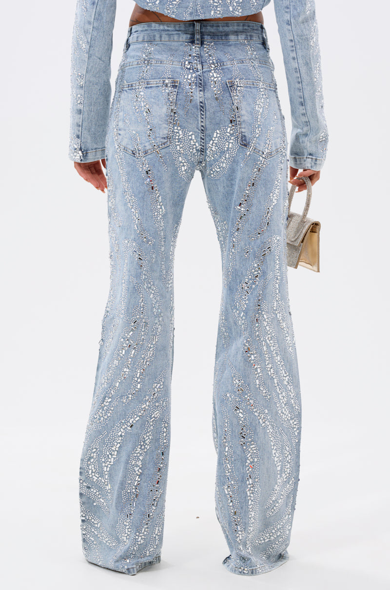 DIAMONDS DANCING DENIM FLARE PANT