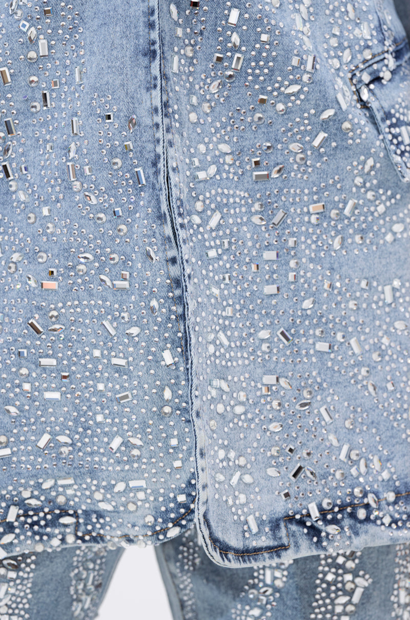 DIAMONDS DANCING DENIM BLAZER