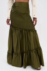 IT ONLY GETS BETTER RUCHED MAXI SKIRT