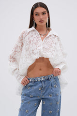 JACKIE RHINESTONE CROP BLOUSE
