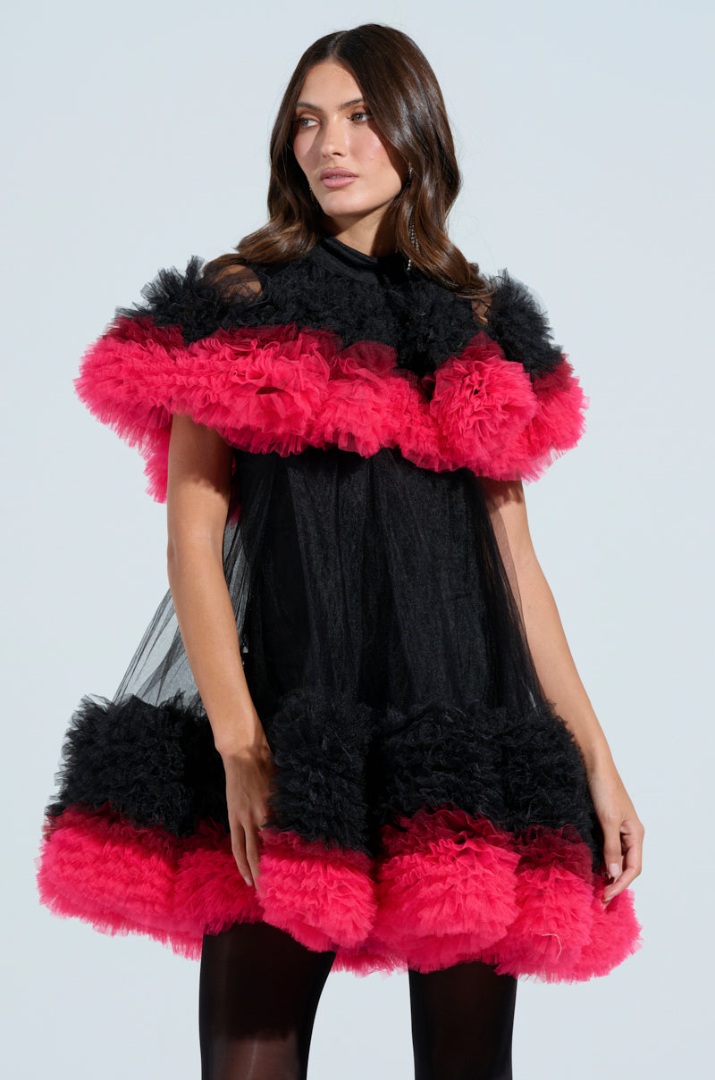 ONLY ME OMBRE TULLE MINI DRESS
