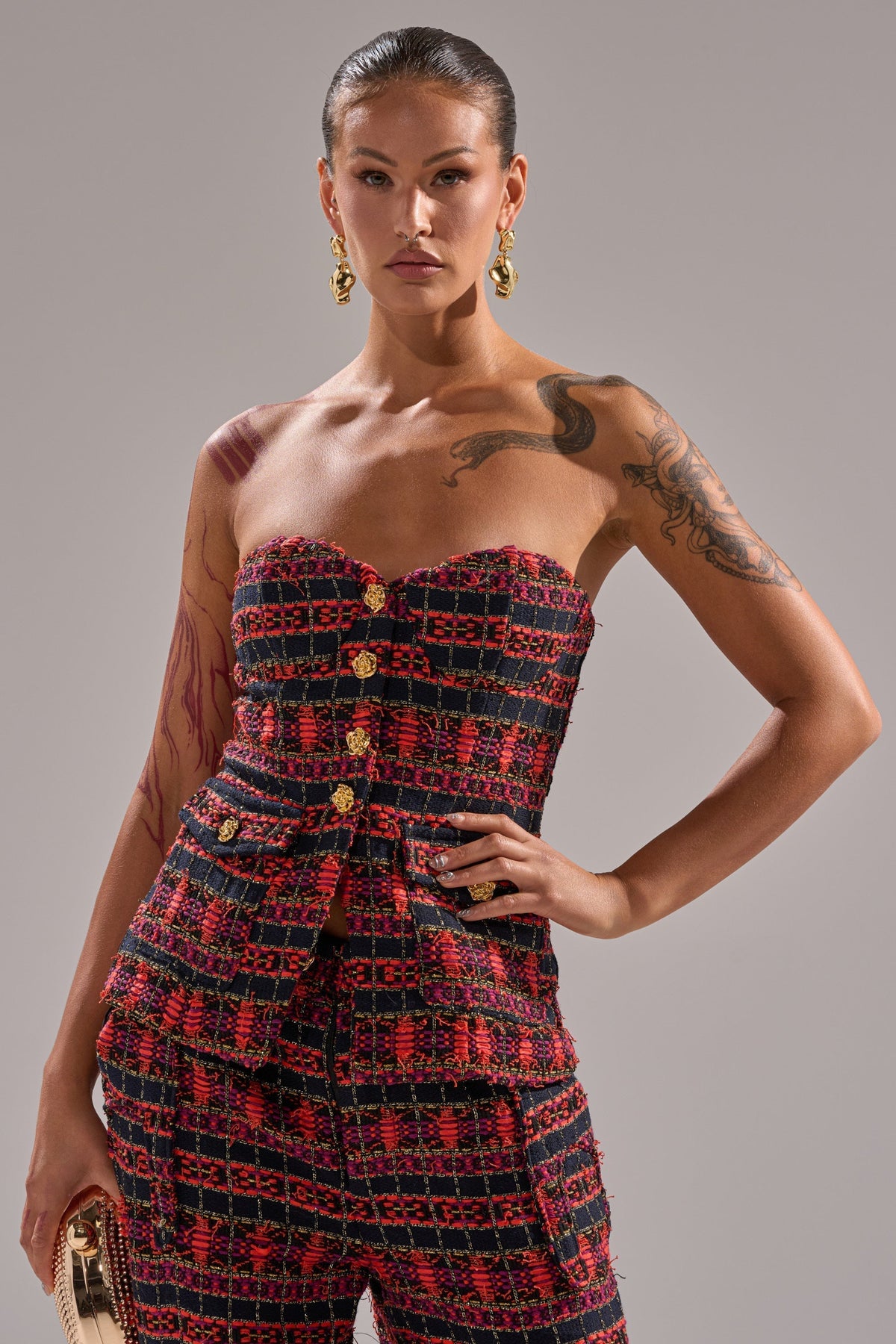ONLY THINK ABOUT YOU CORSET IN TWEED