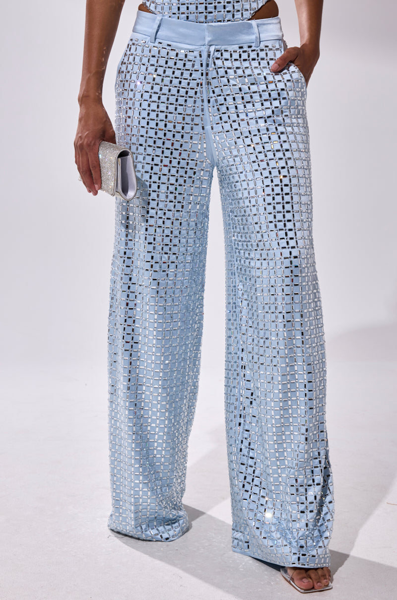 LILA EMBELLISHED SATIN TROUSER