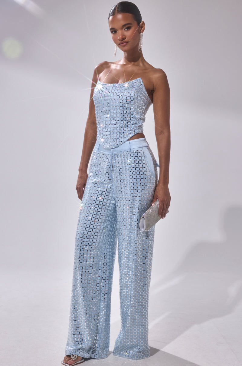 LILA EMBELLISHED SATIN TROUSER