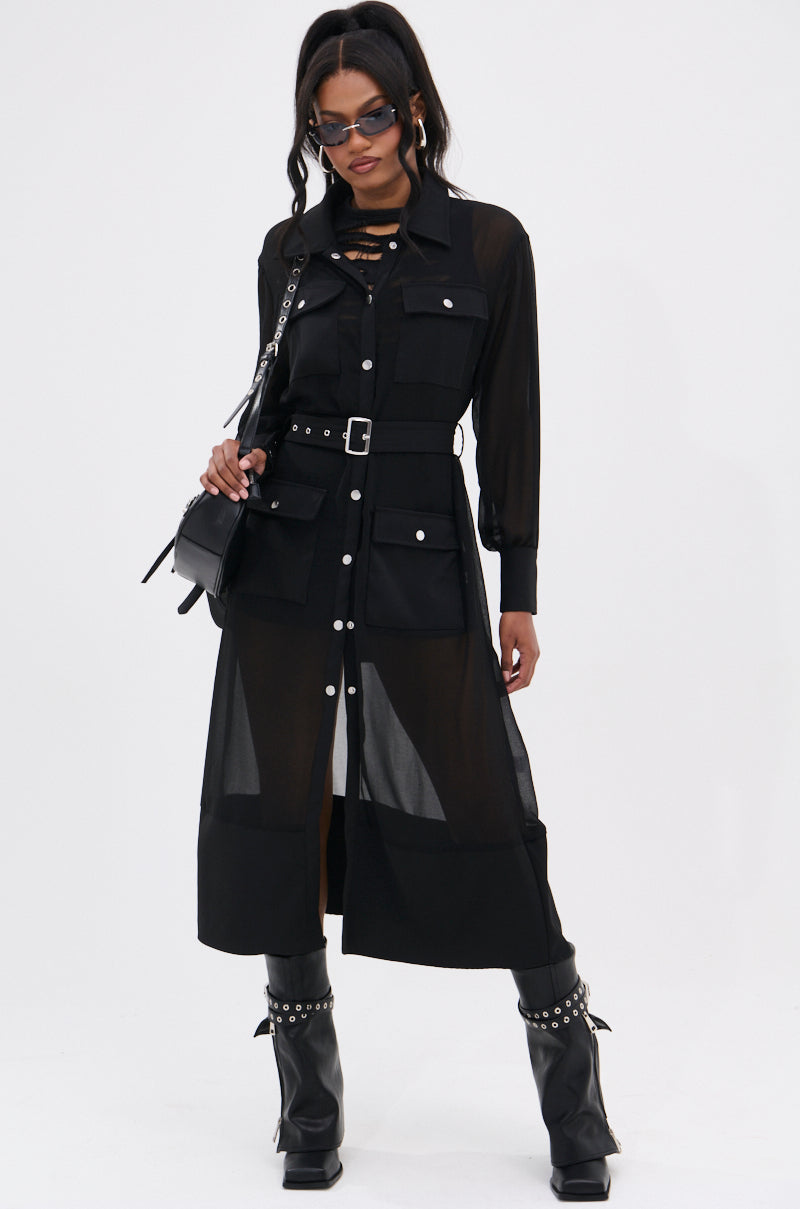 BET ON ME CHIFFON TRENCH