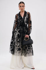 IN BLOOM SHEER TRENCH IN BLACK