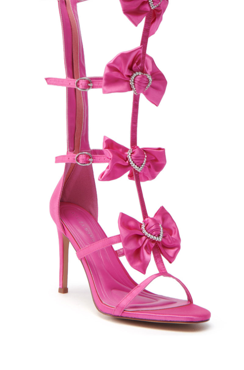 AZALEA WANG AERIN FUCHSIA GLADIATOR BOW SANDAL STILETTO