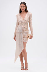 FELT CUTE RUCHED MINI DRESS