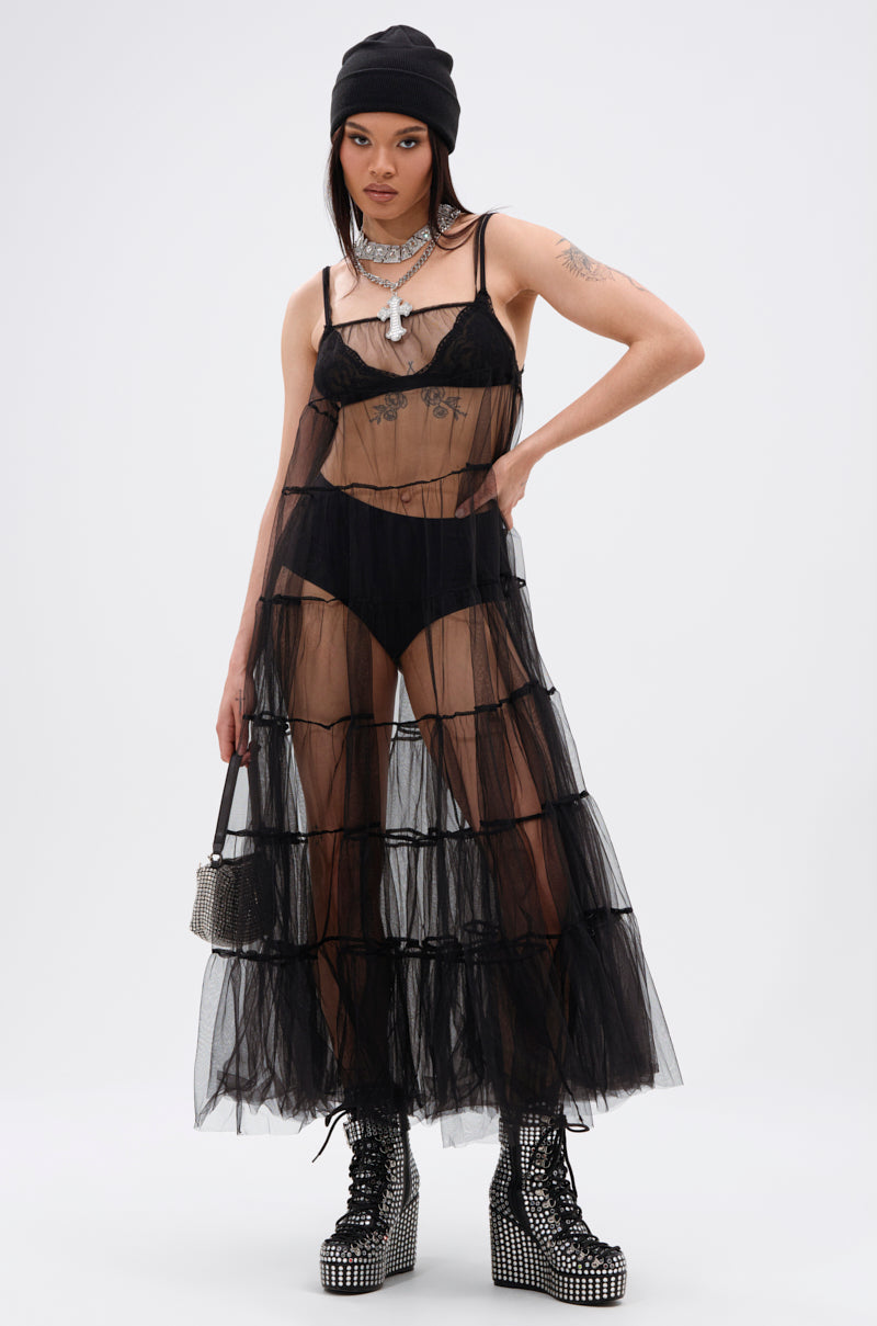 PERFECT FOR LAYERING TULLE MAXI DRESS