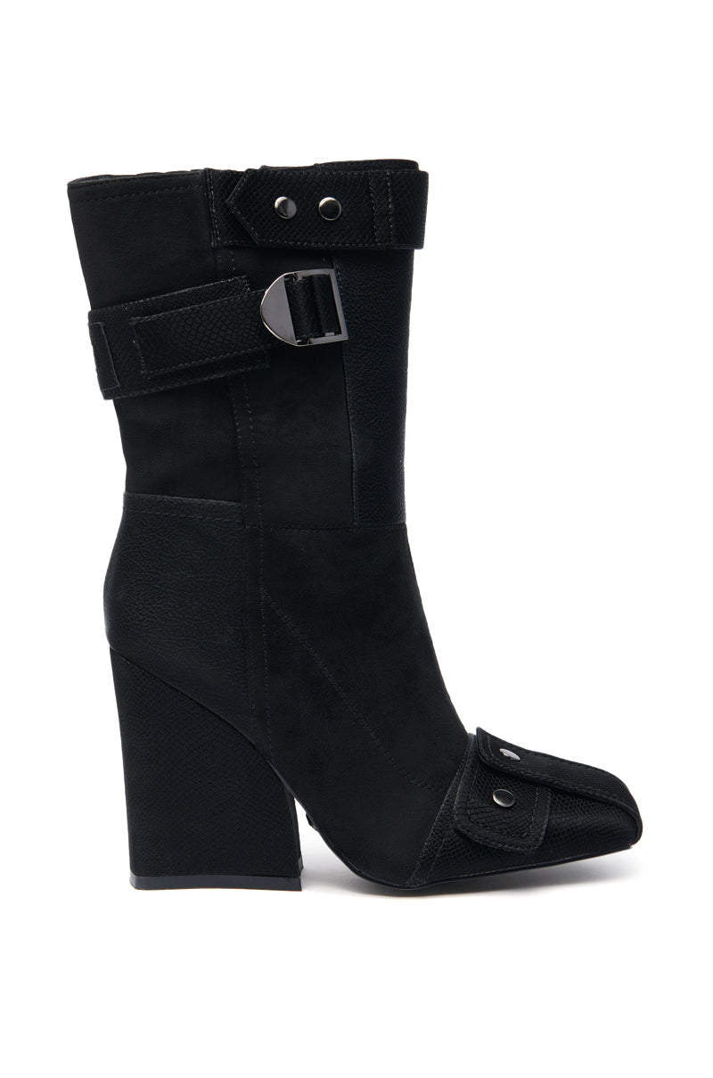 AZALEA WANG ALLONA BLACK CHUNKY BOOTIE