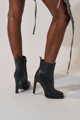 AZALEA WANG AMHERST BLACK PU BOOTIE