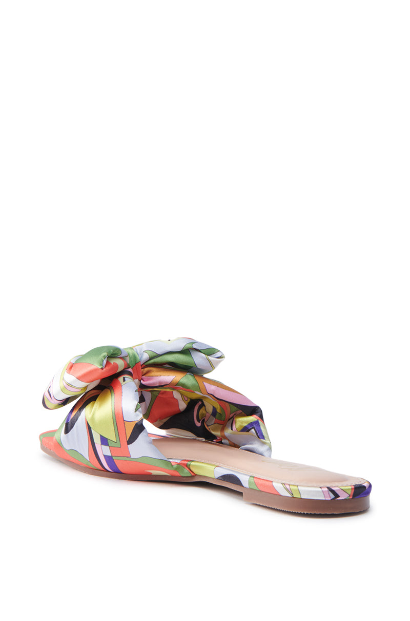 BREEZY SCARF FLAT SANDAL IN CHARTREUSE