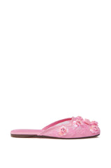AZALEA WANG CHERINA PINK FLAT WITH EMBELLISHMENT