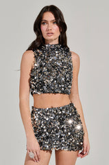 INVITE ONLY SEQUIN CROP TOP