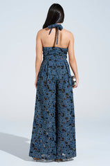 JUSTINA DENIM CUTOUT JUMPSUIT