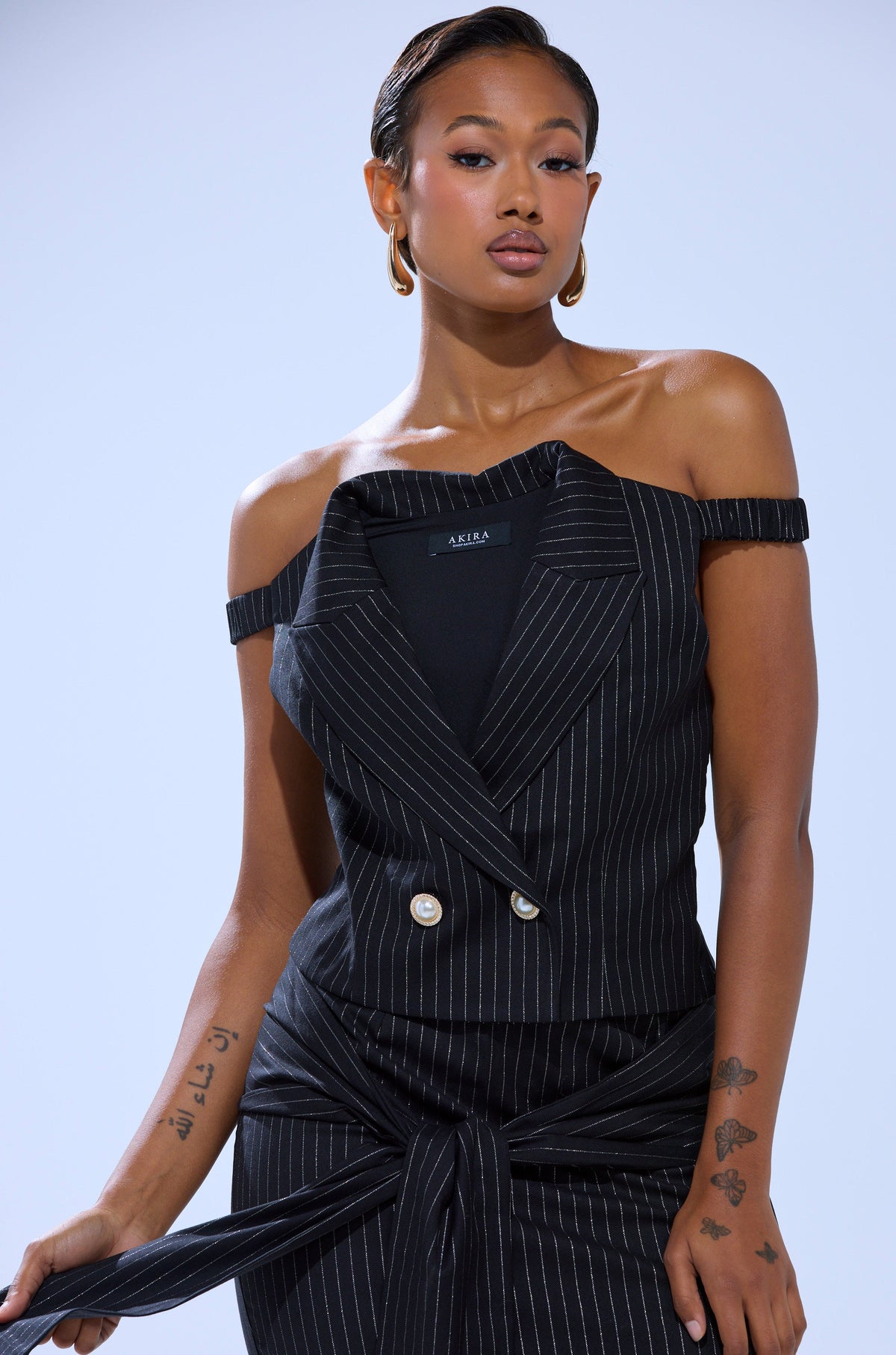BUSINESS ONLY PINSTRIPE CORSET