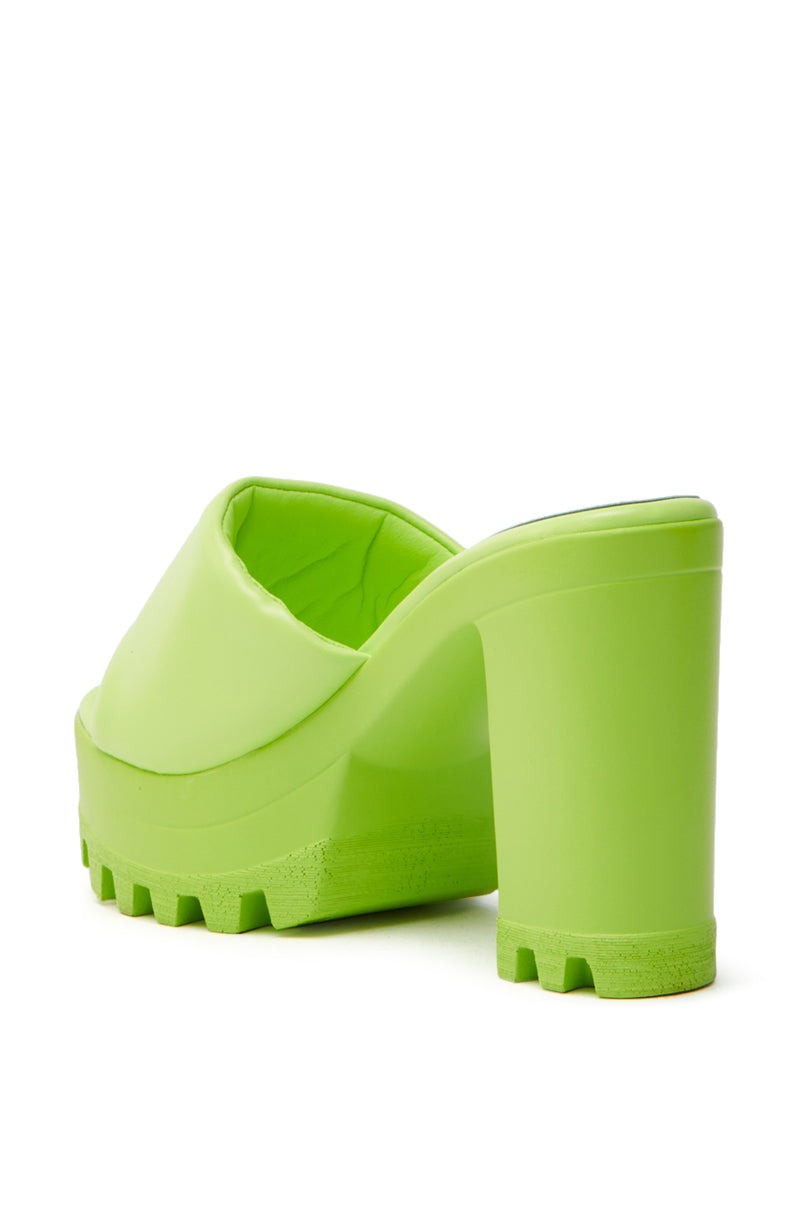 AZALEA WANG COOL CAT LIME PUFFY PLATFORM SANDAL