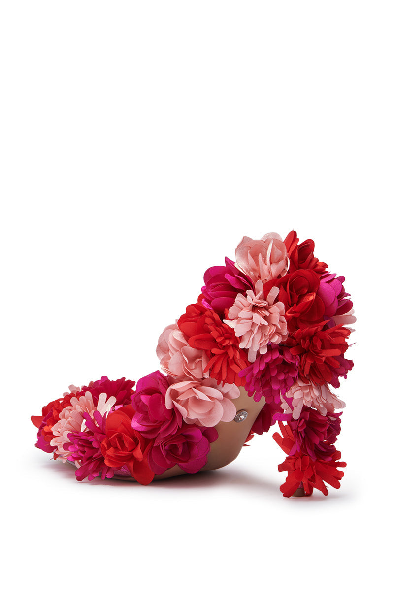 AZALEA WANG COLLIDGE MULTI FLORAL EMBELLISHED PUMP
