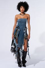 FEELIN FLIRTY RUFFLE DENIM TOP
