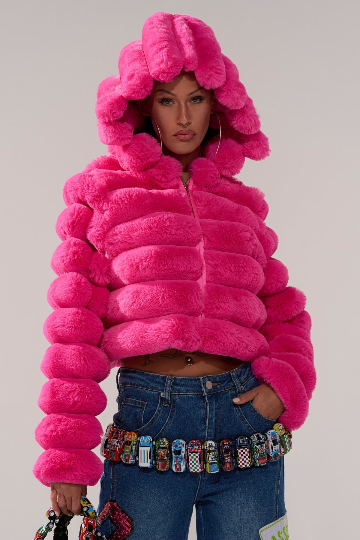 POPCORN FAUX FUR IN PINK