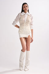 GETTIN HOT IN HERE TOP IN WHITE