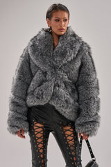ELIXIR PANELED FAUX FUR IN GREY