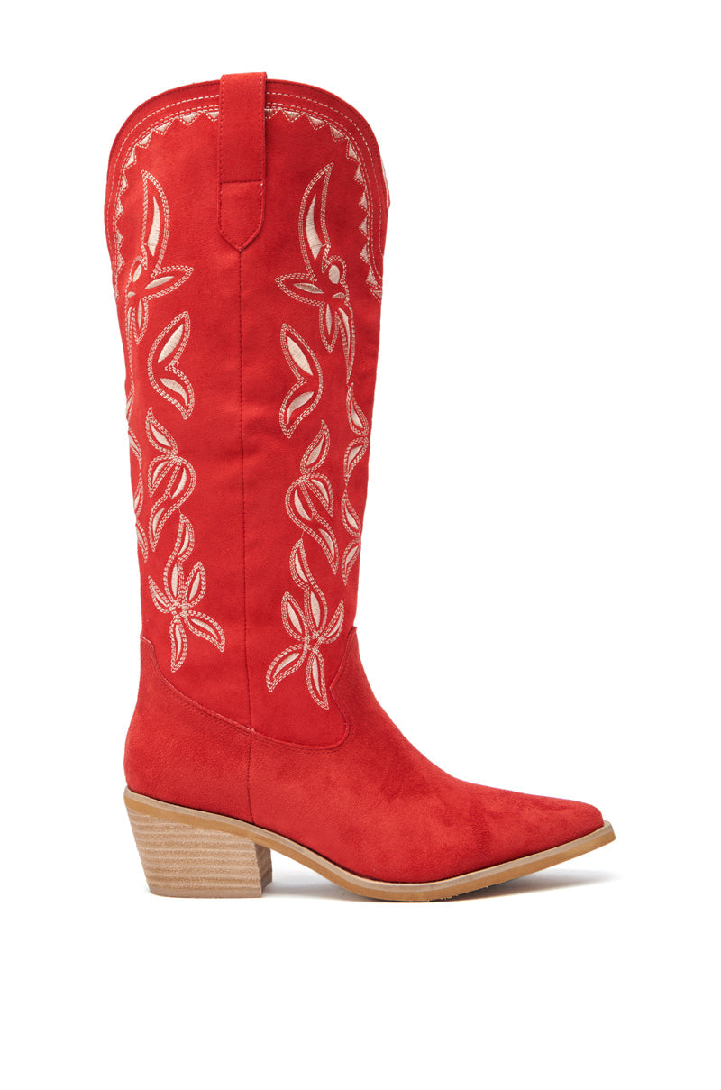 ENORA RED KNEE HIGH COWBOY BOOT