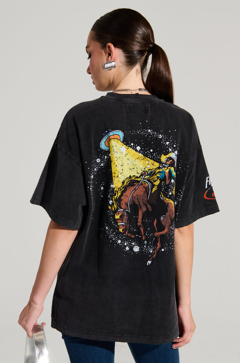 FIRST ROW MIDNIGHT RHINESTONE EMBELLISHED T-SHIRT