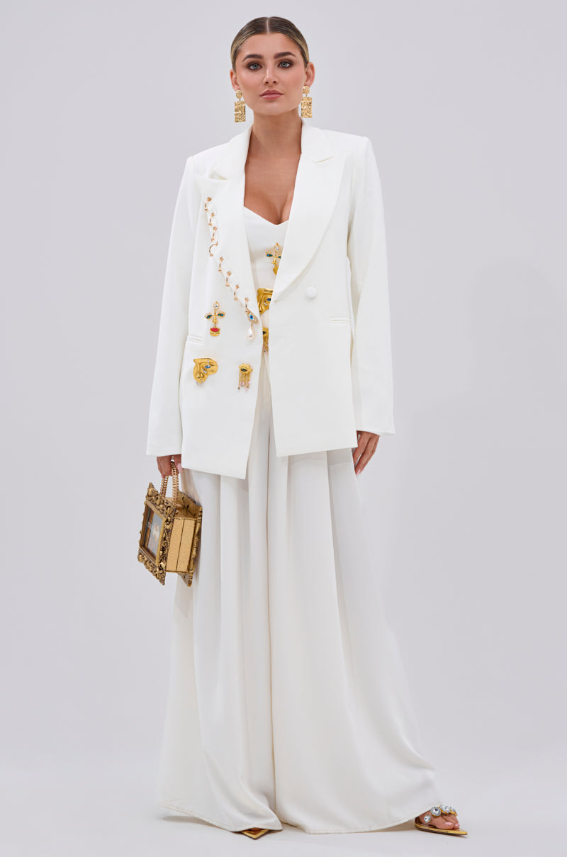 EYE GOT MY EYES ON YOU PIN DETAIL TAILORED BLAZER