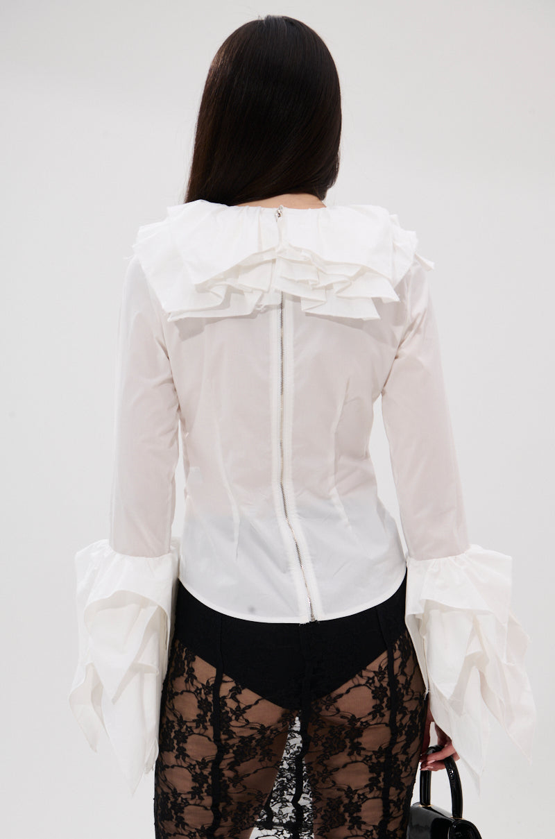 OVER THE TOP RUFFLE BLOUSE