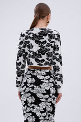 BLACK ROSE PETAL CARDIGAN