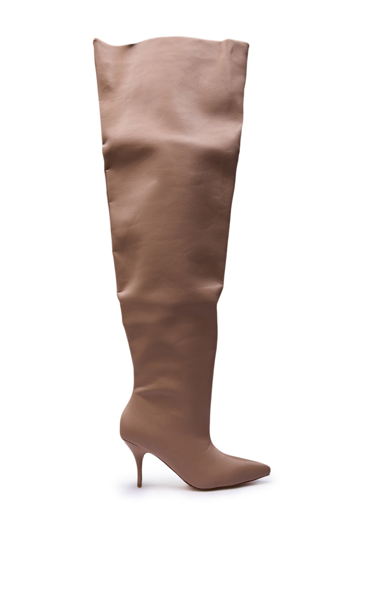 AZALEA WANG HALINA KHAKI THIGH HIGH BOOT