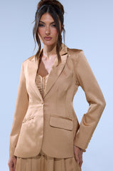 HANSEL MOCHA SATIN BLAZER