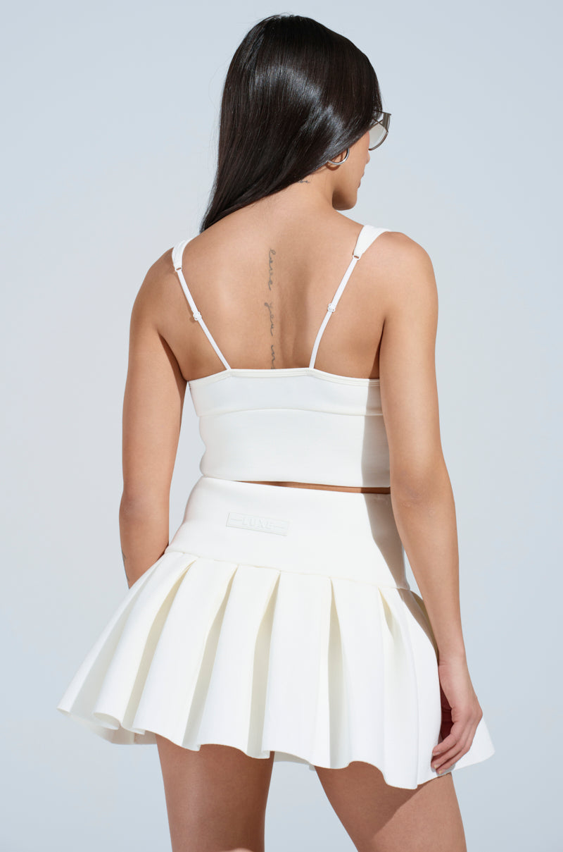PAXTON SUPERLUXE SLEEVELESS LONGLINE BRALETTE IN WHITE
