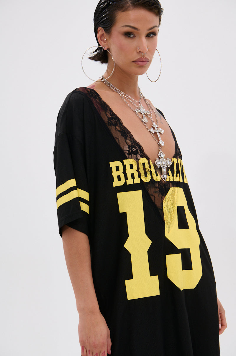 CITY GIRL LAYERED JERSEY MIDI DRESS