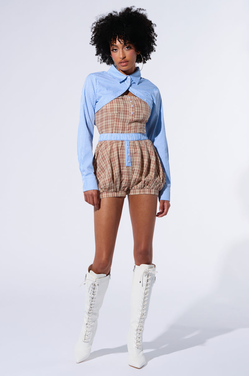 REAL LOVE PLAID SHORT