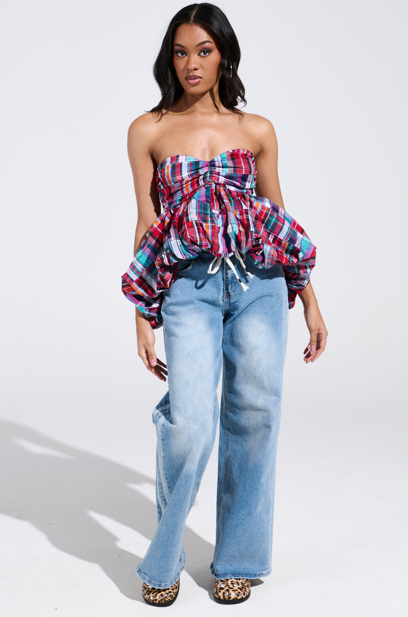 JUST LIKE THAT WIDE LEG DENIM PANT