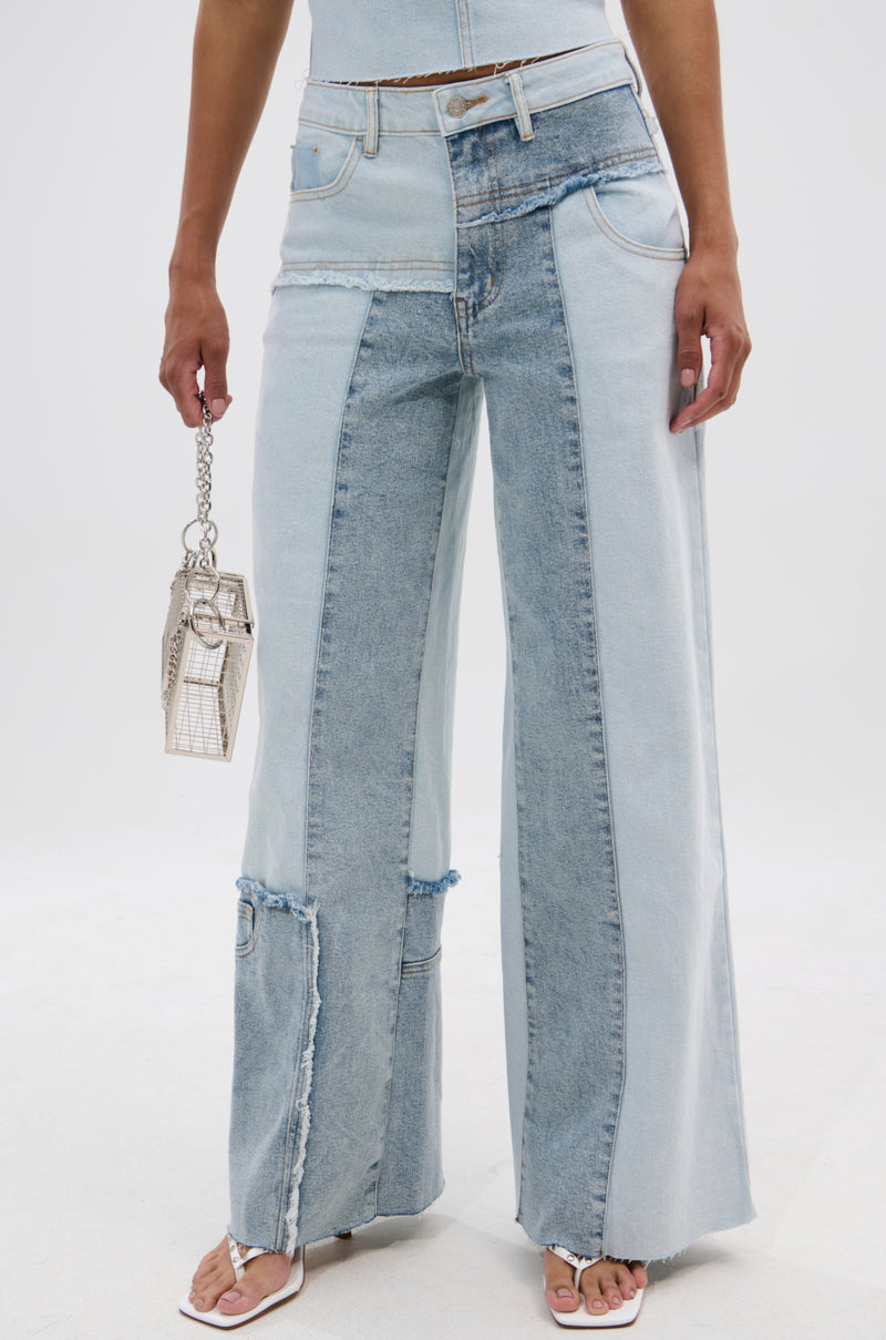 MIX AND MATCH RELAXED DENIM PANTS