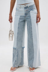 MIX AND MATCH RELAXED DENIM PANTS