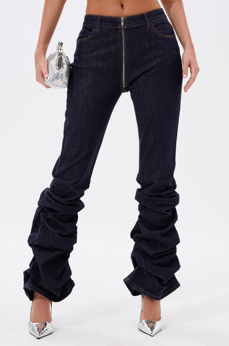 GET CRAZY RUCHED DENIM PANT