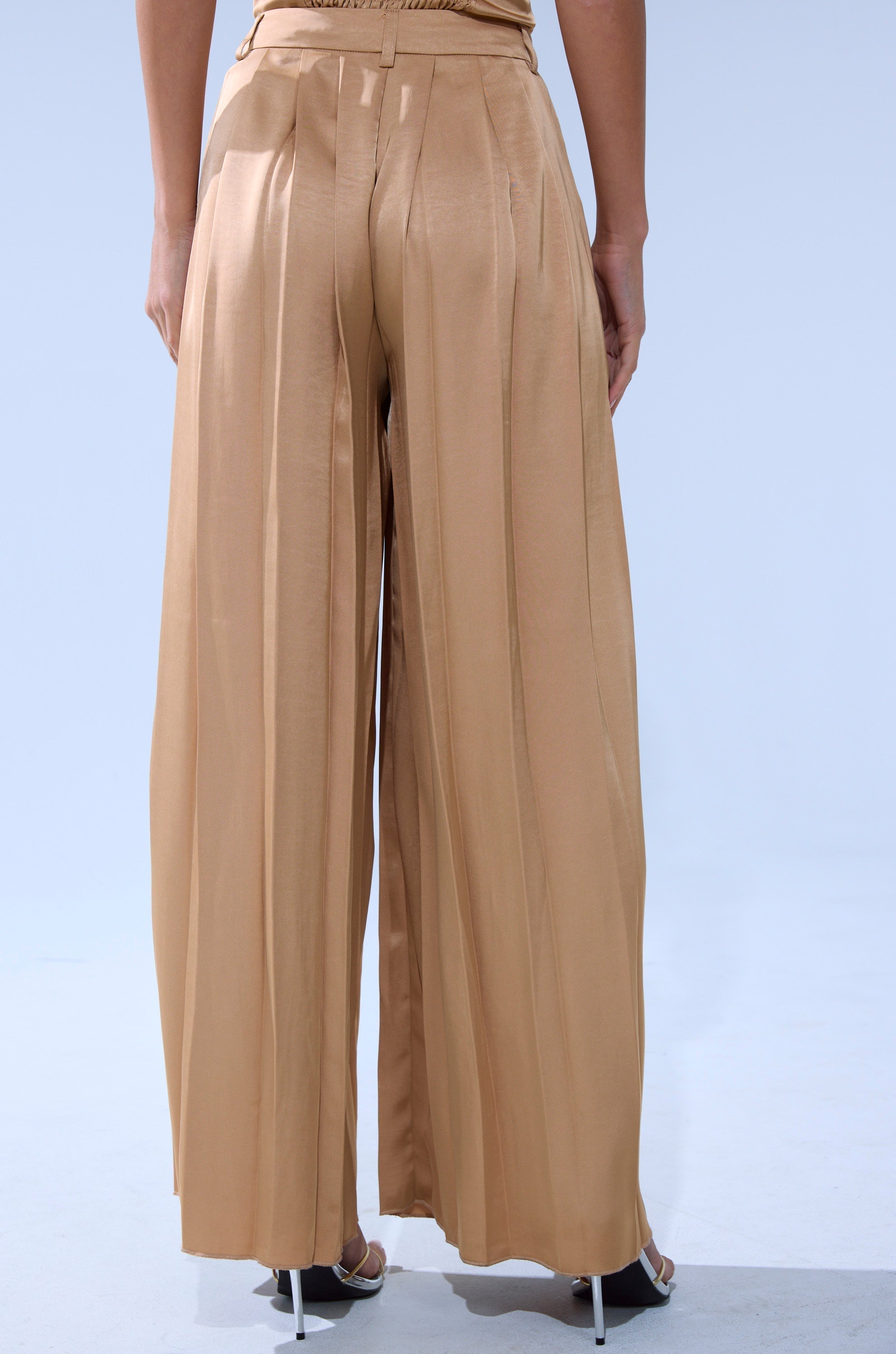 HANSEL MOCHA SATIN PALAZZO PANT
