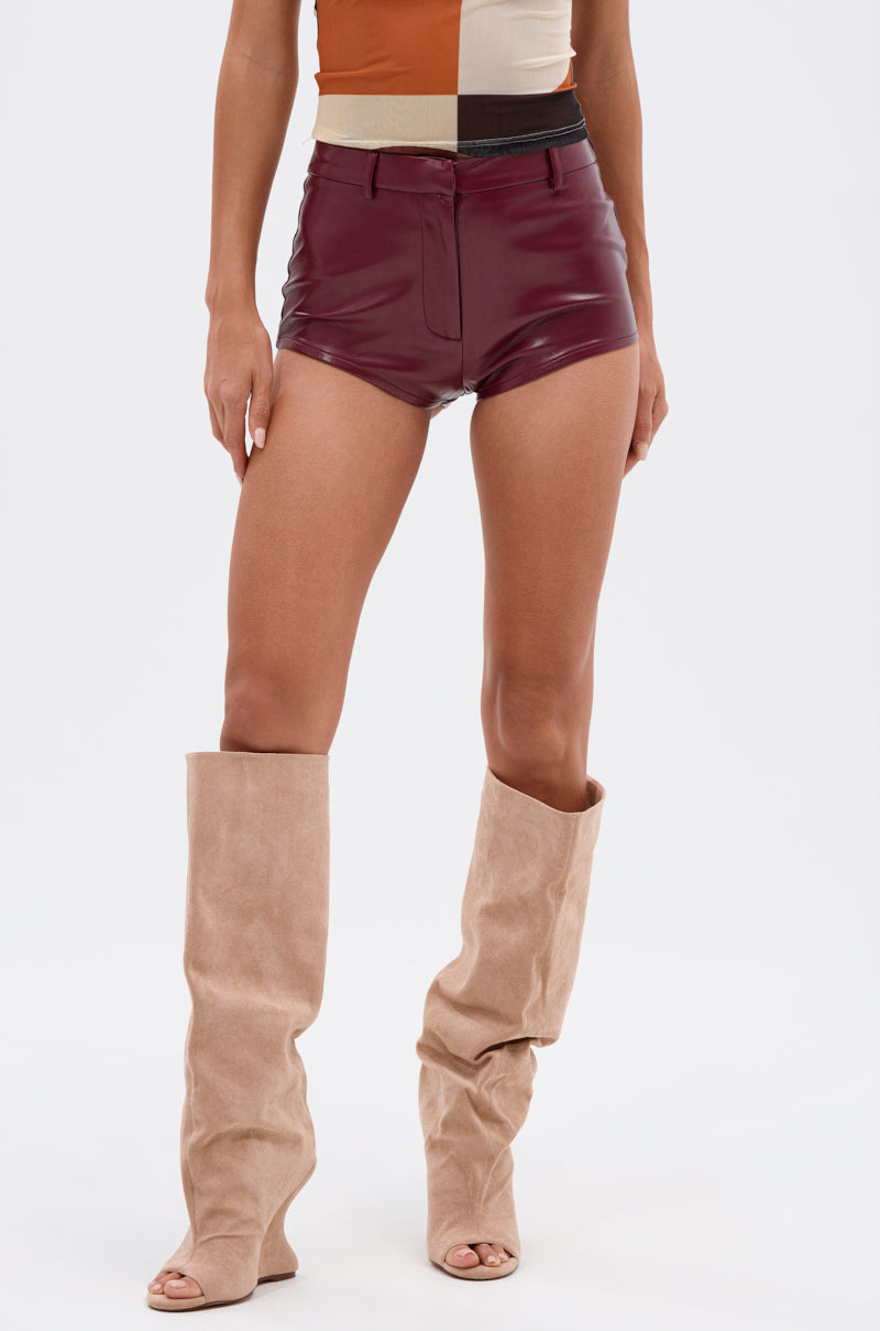OH HOT DAMN FAUX LEATHER HOT SHORT