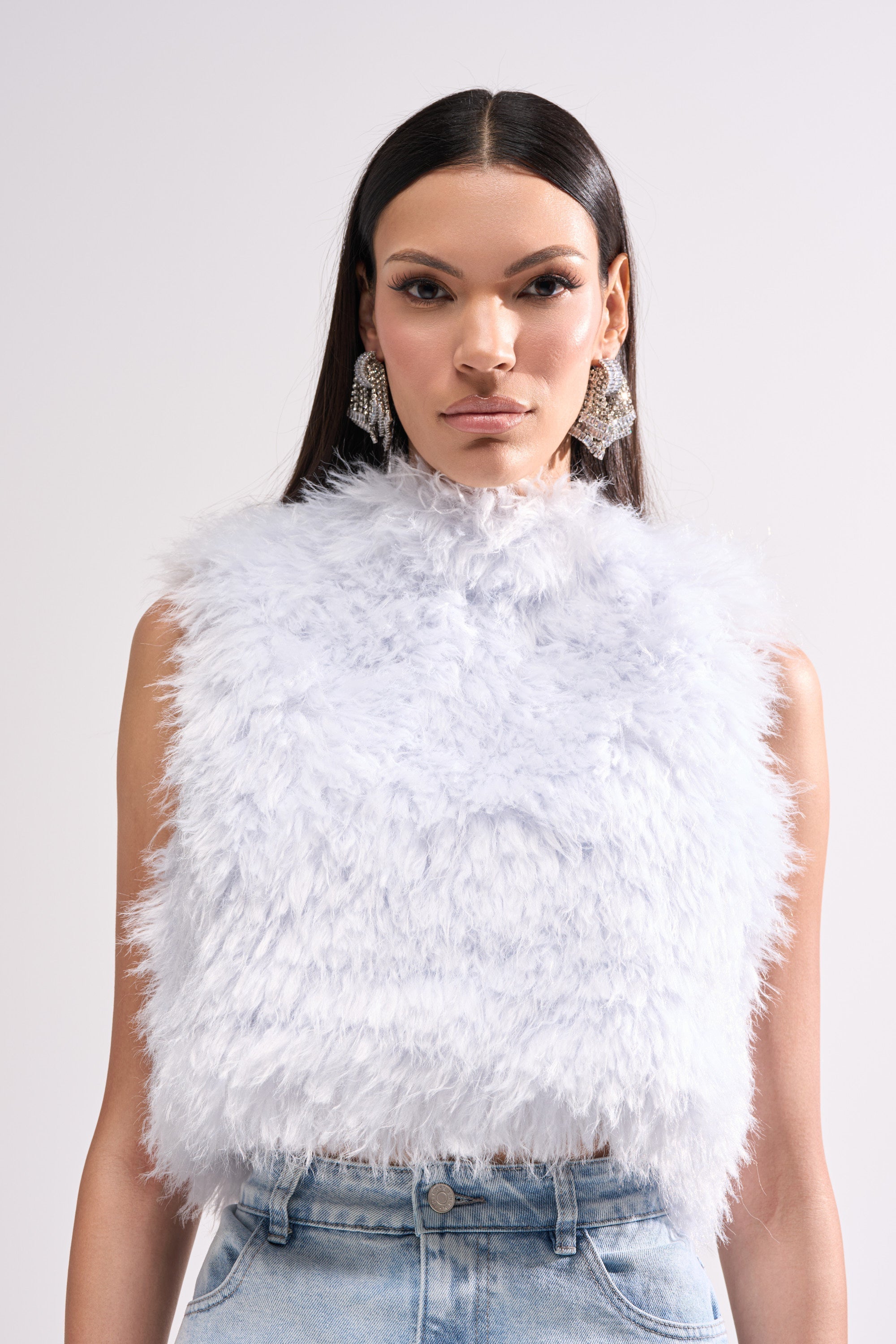 ICY OPEN BACK FUR TOP