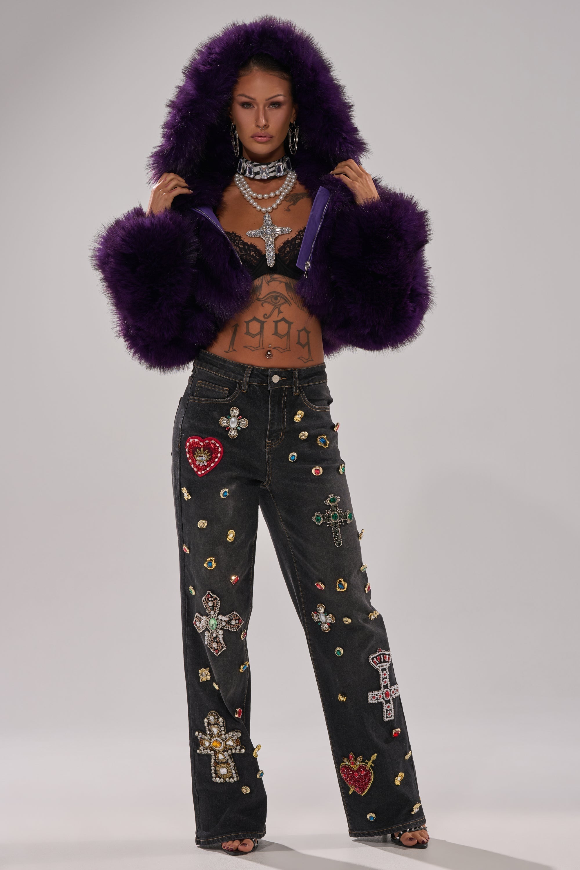 JUST A FLING CROPPED FAUX FUR