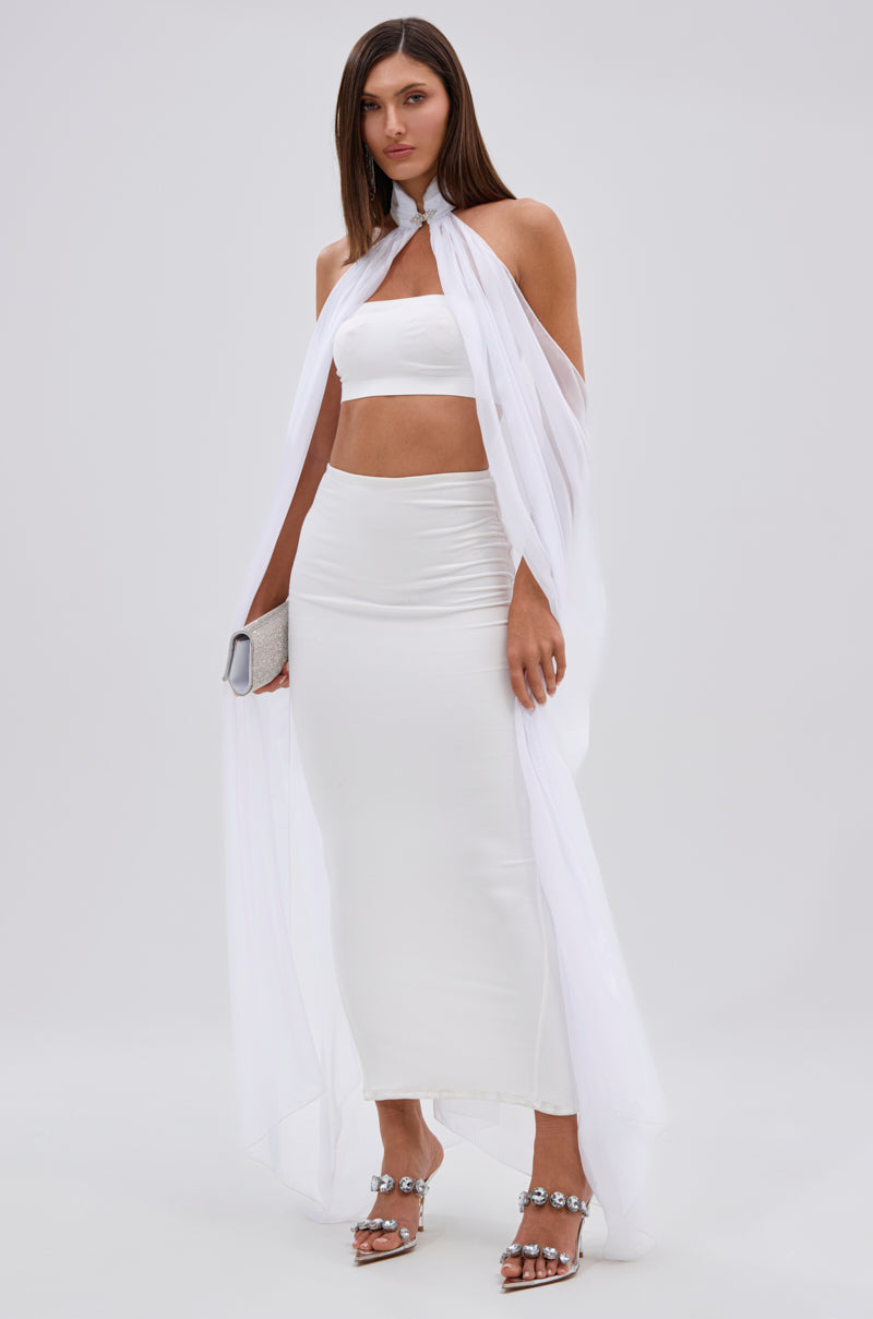 GLOWING CHIFFON BLOUSE IN WHITE